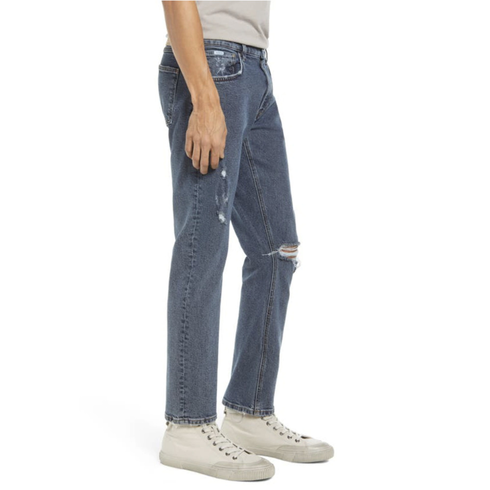 AMENDI Lars Ripped Tapered Slim Fit Jeans In Broken Blue - Picture 4 of 16